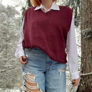 Vintage Burgundy Sweater Vest